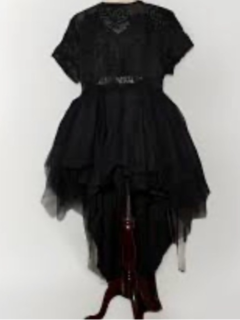 Tulle high low burnout dress 2X Goth Punk Dark Romance Fairy Grunge Witchy Vamp
